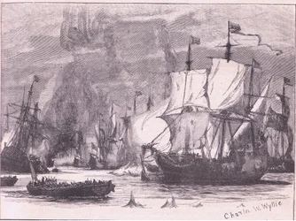 Søkamp ud for Kap Passaro AD 1718